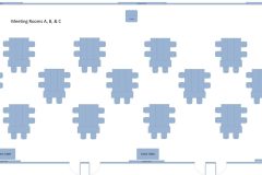 Meeting Room A B & C - 6 per table - 102 seats